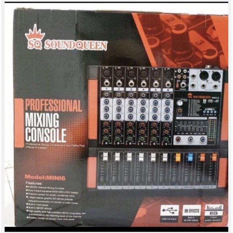 Mixer Audio 6 Channel Soundqueen Mini 6 Mini6 Original