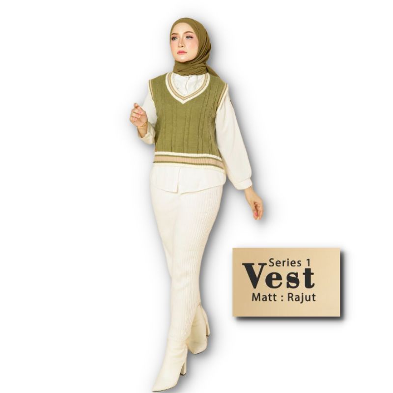 VEST RAJUT ARRAFI VEST RAJUT KOREA ROMPI RAJUT WANITA ROMPI RAJUT PREMIUM