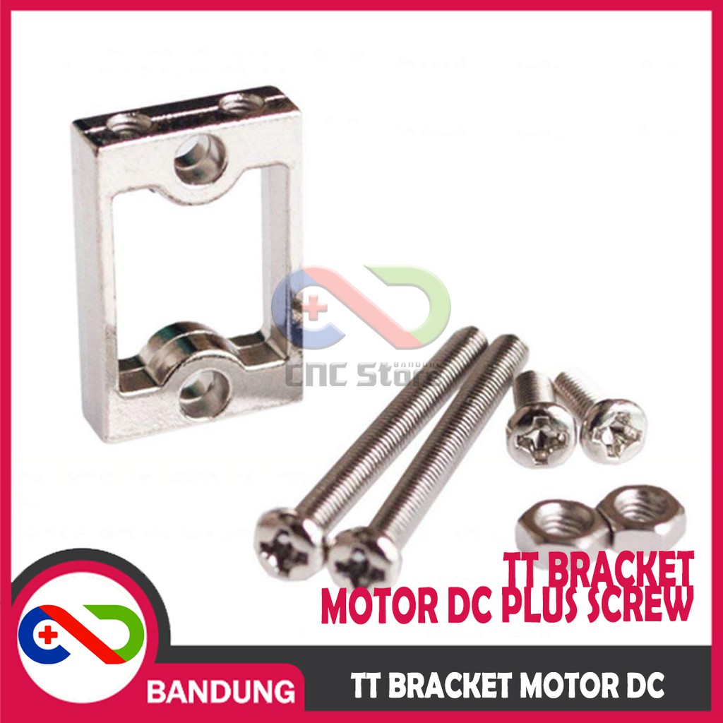 TT BRACKET MOTOR DC ALLUMUNIUM ALLOY SMART CAR WITH SCREW HOLDER MOTOR DC GEARBOX KUNING