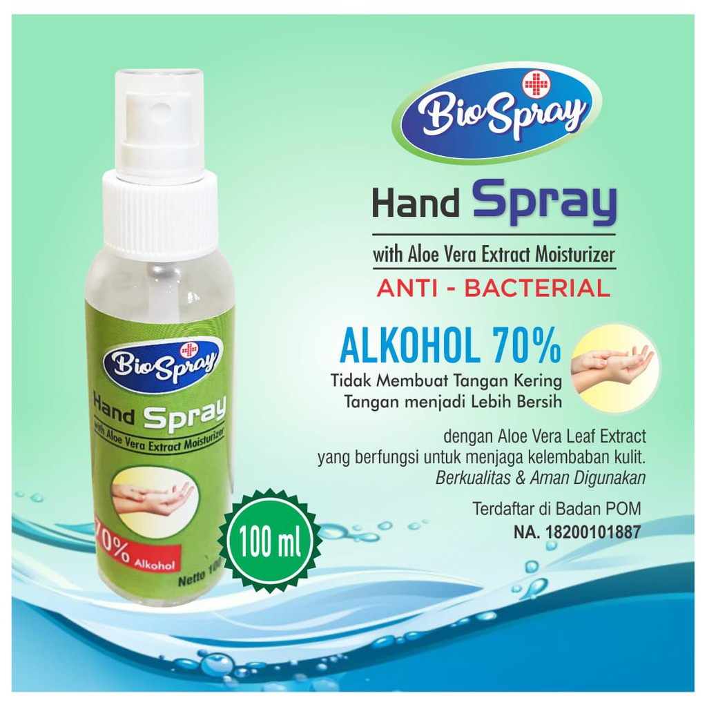 BIO SPRAY HAND SPRAY MOISTURIZER AND SANITIZER CLEAN HEALTHY 100ML