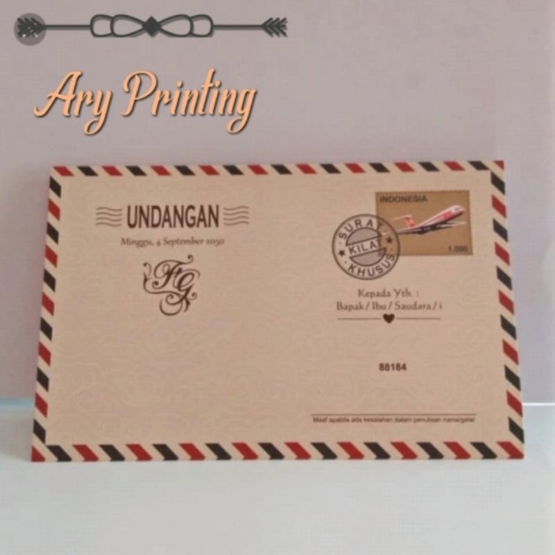 Undangan Amplop / Undangan Kekinian / Erba 88184