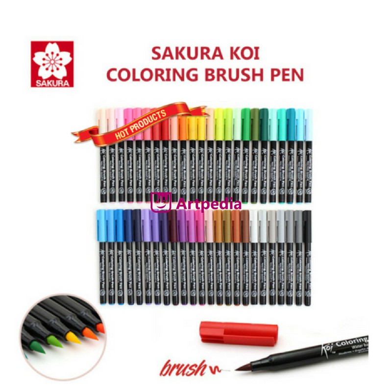Jual SAKURA KOI COLORING BRUSH PEN TERSEDIA 48 WARNA - PART 1 / PART 2 ...