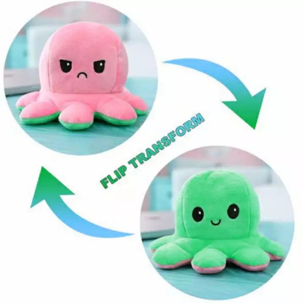 Boneka Gurita Cumi Bisa Di Bolak Balik / Berubah Ekspresi Reversible