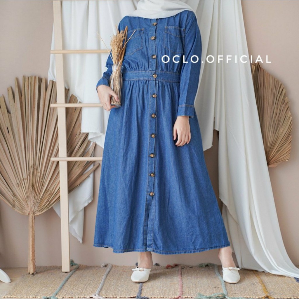 [BARU] ORIANA MAXY JEANS / GAMIS JEANS WANITA TERBARU / GAMIS / DRESS JEANS JUMBO / GAMIS DENIM COD