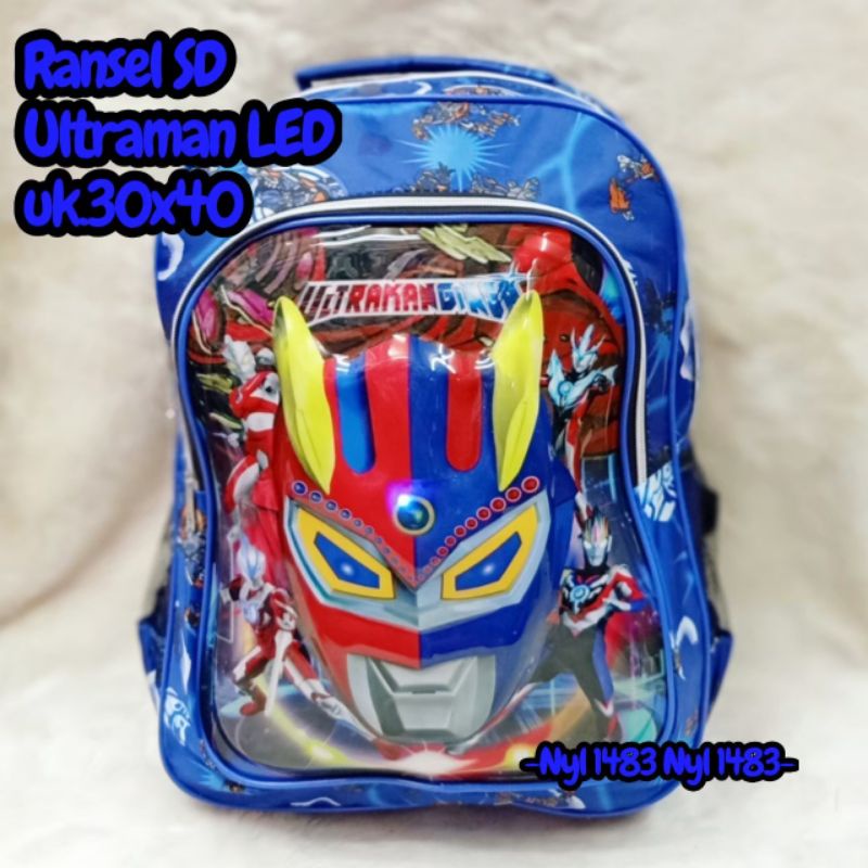 Tas Ransel Anak Laki-laki LED ULTRAMAN// Tas Anak Sekolah SD// Tas sekolah murah real pict