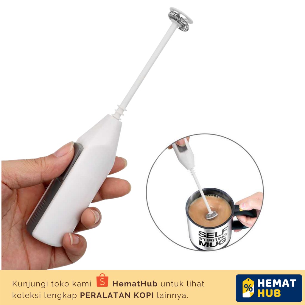 Hand Mixer Milk Frother Pembuih Pembusa Kopi Susu Elektrik Handle Stirrer Whisk Coffee Foamer