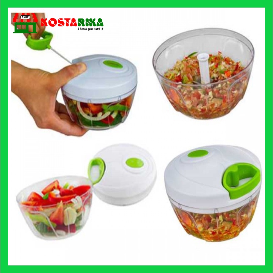 KOSTARIKA Speedy Chooper Blender Tarik Manual Pemotong Daging Bawang Buah dan Sayuran