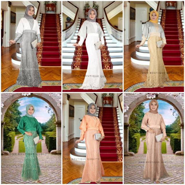 Lomg dress kimono duyung kondangan pesta mermaid
