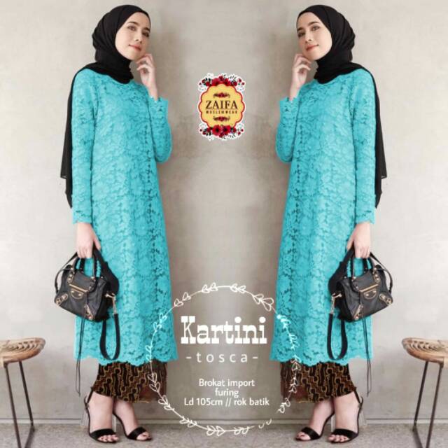 Baju batik pesta tunik bruklat model terbaru.setelan baju pesta pesta modern