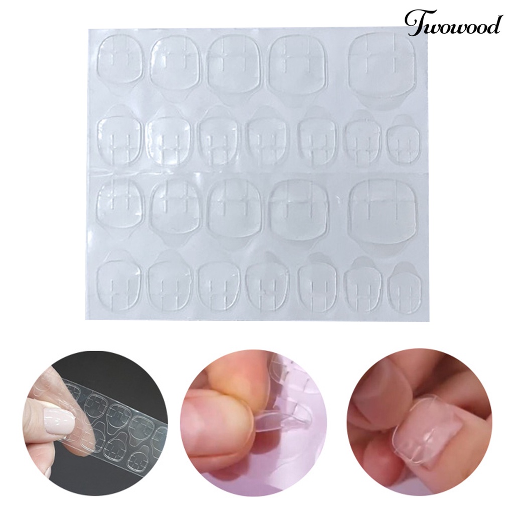 Twowood 1 Set Lem Perekat Kuku Palsu Nail Art / Manicure DIY 2 Model Dapat Dilepas Untuk Wanita