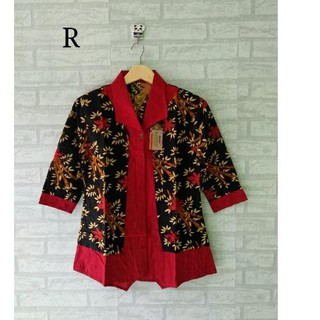  Terbagus  mzd 877 Blouse batik  kombinasi embos size M L XL 