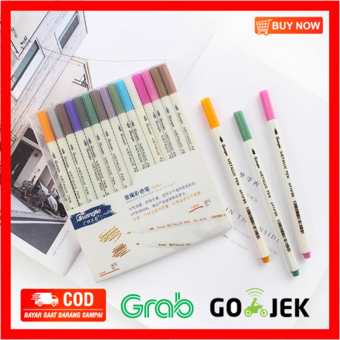 

(BISA COD) GuangNa Metallic Brush Pen Set 15 (6510-15BR)