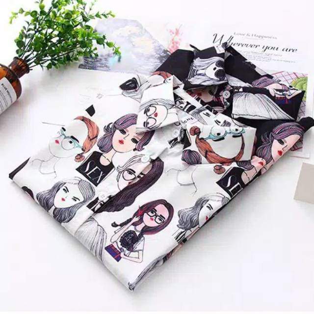 OKHISHOP - Kemeja Wanita Retro Vintage-4