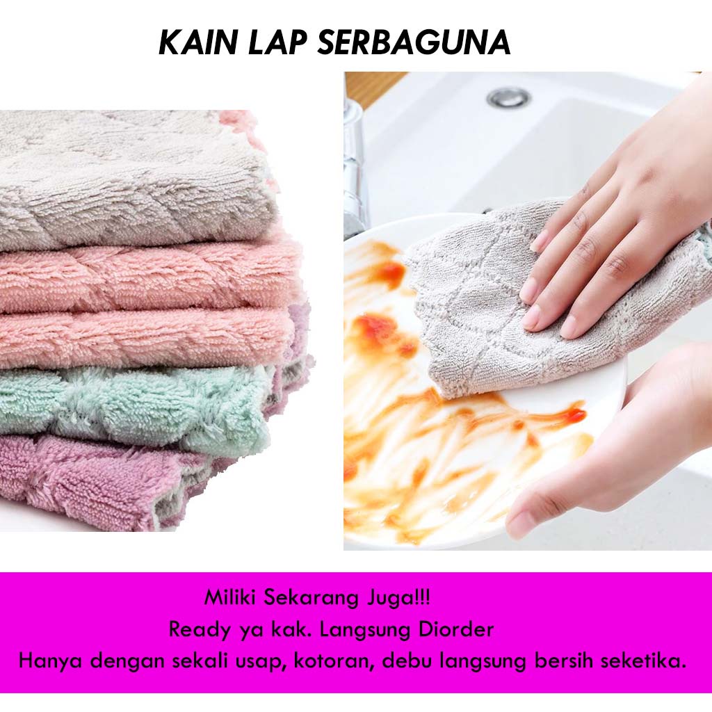 Kain Lap Dapur / Anti Minyak / Kain Lap Microfiber / Kain Lap Piring / Original BISA COD