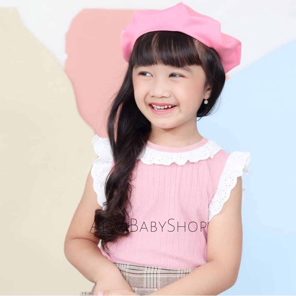 TOPI BARET HIJAB BAYI ANAK WANITA CEWE PEREMPUAN GAYA FASHION KOREA TOPI HIJAB ANAK TERMURAH BAHAN S