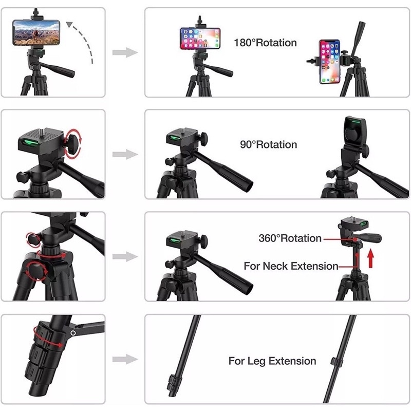 TRIPOD WF-3120 Lighweight Foldable Camera Mobile Tripod 1.3M