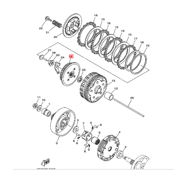 KAKI 4 EMPAT DUDUKAN KAMPAS KOPLING JUPITER MX 135 LAMA OLD DAN NEW 55S 4 SPEED ORIGINAL YGP 1S7-E6371-00