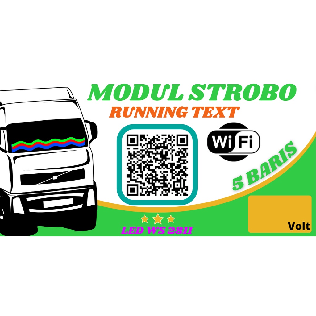 Modul Strobo Running Text 5 Baris 30 Mode