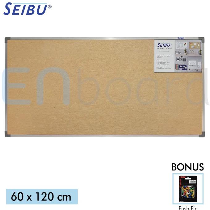 

Softboard Cork Pin Board / Papan Mading Gantung Seibu 60 x 120 cm