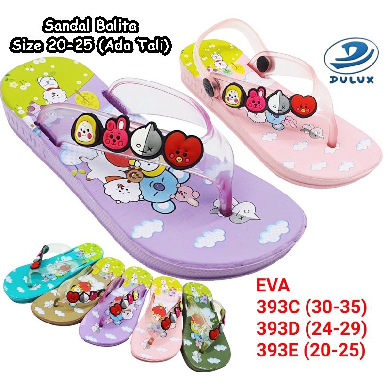 Sandal Japit Anak, Sandal Balita, Sandal Anak Japit Tali Dulux 393 BTS21 Murah