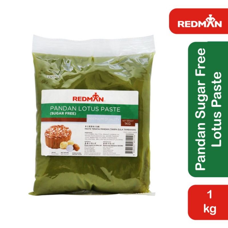 

Redman Pandan Lotus Paste Sugar Free 1Kg Filling Isian Mooncake Less Sweet No Added Sugar