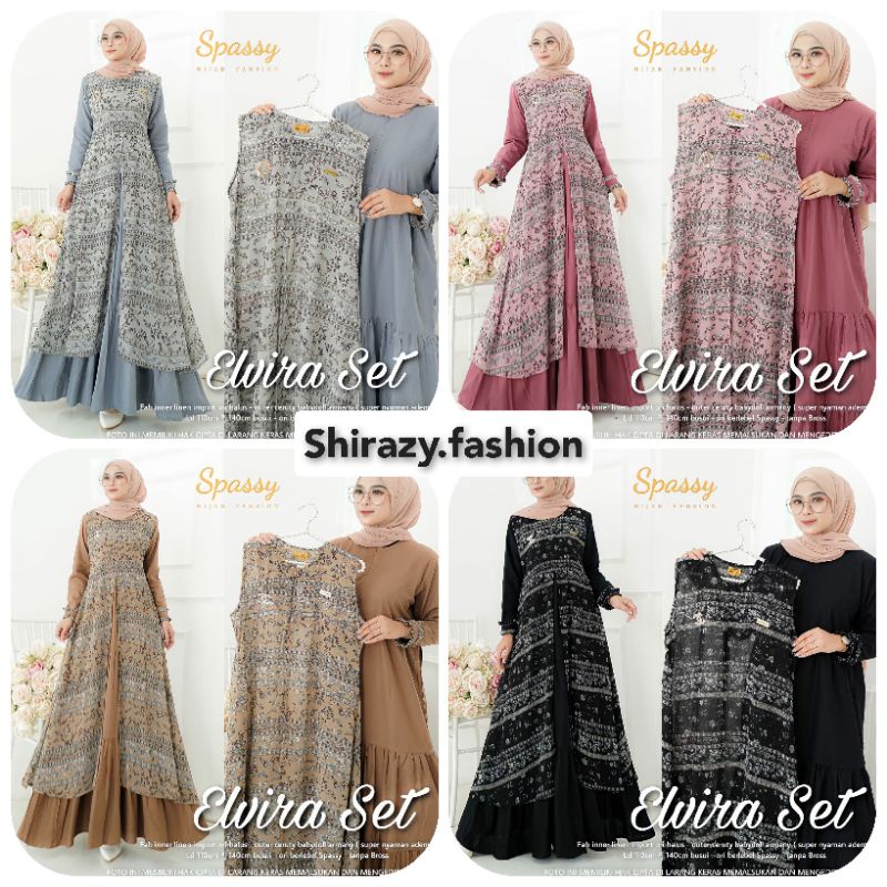 ELVIRA SET DRESS ORIGINAL BY SPASSY. GAMIS MAXY DRESS PREMIUM. GAMIS DRESS TERBARU SPASSY