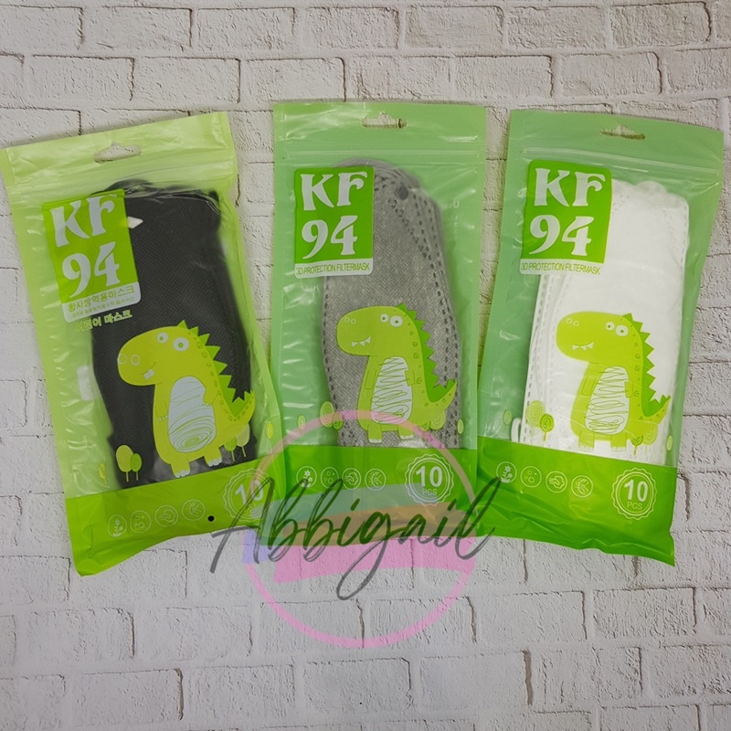 𝘈𝘉𝘎✰ MASKER KF94 ANAK HITAM PUTIH 4PLY / Masker KF 94 MODEL KOREA KIDS 4 PLY isi 10 PCS / Masker Anak Hitam Putih Warna Warni 1007