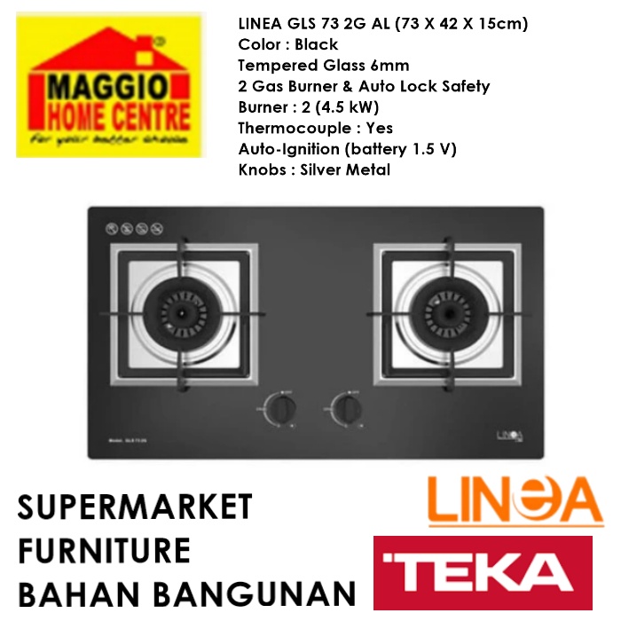 KOMPOR GAS TANAM 2 TUNGKU - KOMPOR TANAM - KOMPOR TANAM GLS 732G AI - LINEA by TEKA