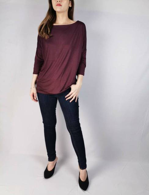 S oliver burgundy long sleeve blouse