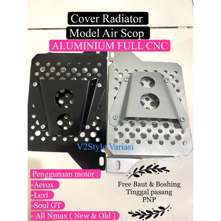 Cover Radiator NMAX Air SCOOPE ALL NMAX 155 NEW OLD AEROX 155 LEXI Soul GT TUTUP RADIATOR PAKET FREE BAUT BOSHING PNP YAMAHA LEXI AEROX LAMA AEROX BARU 2021 CNC ALUMINIUM  BAUT &amp; Boshing SCOOPE  NMAX 2020 2021 NMAX LAMA 2015 2016 2017 2018 2019 VELOSCOP