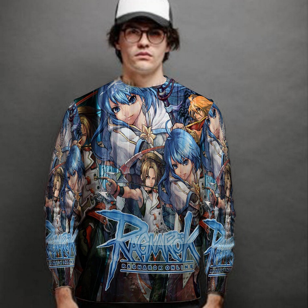 Casual Jaket Sweatshirt Ragnarok SKU-7434107022086 Sweat Shirt Fullprint Bahan Polyester Jersey Styl