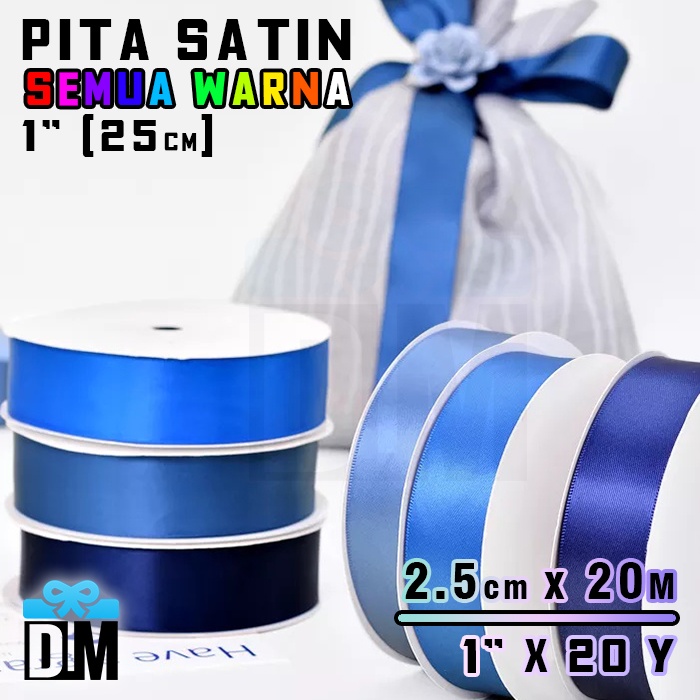 

Pita satin kado hadiah bingkisan 1" = 1 inch = 2.5 cm Semua Warna Kualitas Tinggi