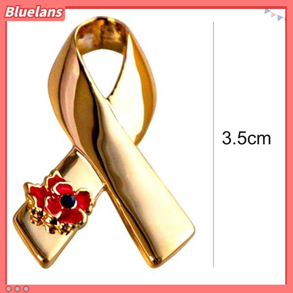 Bluelans Fashion Brooch Cancer Badge Ribbon Style Alloy Flower Decor Brooch