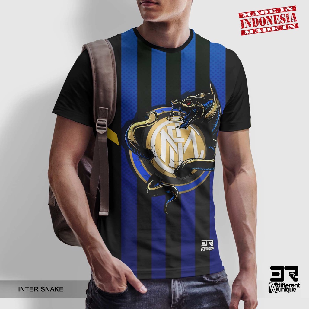 [ COD ] KAOS PRINTING GAMBAR TEAM SEPAKBOLA INTER MILAN SNAKE - BAJU SEPAK BOLA DISTRO ORIGINAL MOTI