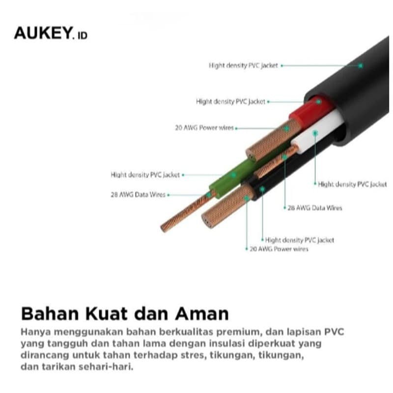 Aukey CB-D17 CABLE MICRO USB 2.0 Kabel Mikro Isi 6 pcs CBD17