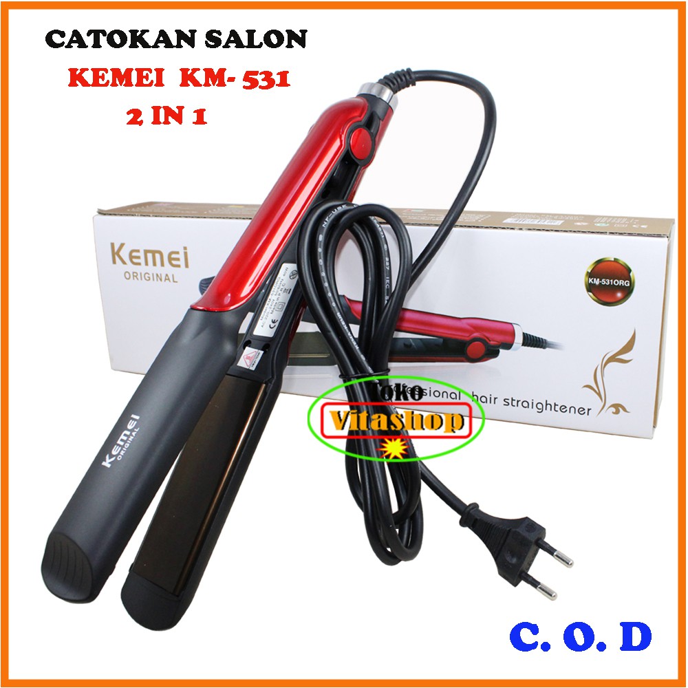 Kemei Km-531 Catokan Pelurus / Pengeriting Elektrik Bahan Keramik