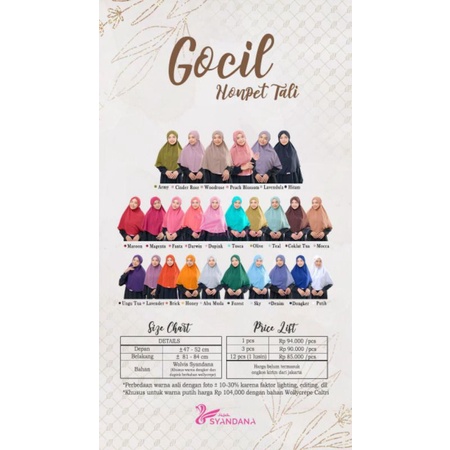 HIJAB SYANDANA LISYA TALI NON PET (NEW PRODUK)