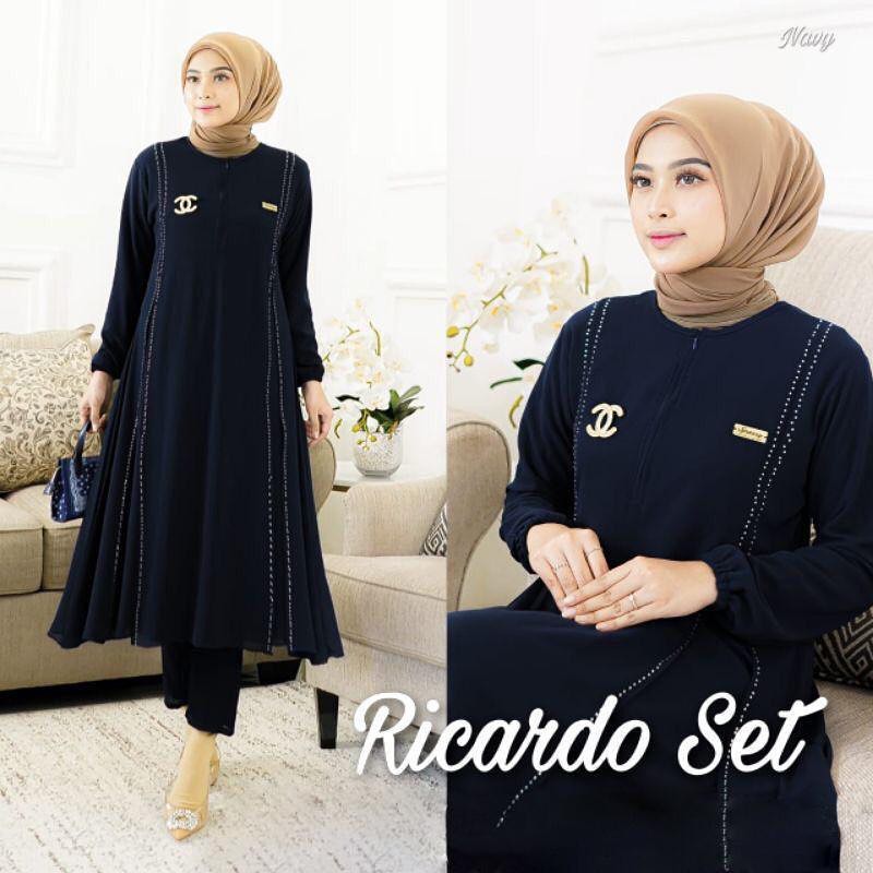 RICARDO SET WD MOSCRAFE   BAJU DRES WANITA MODEL TERBARU KEKINIAN BAJU GAMIS WANITA 2022