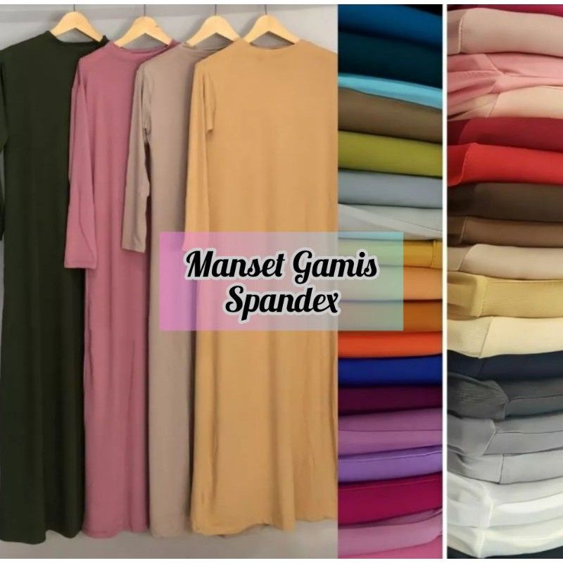 Manset Gamis Lengan Panjang Spandek/Dalaman Gamis Lengan Panjang/Inner Dress Lengan Panjang