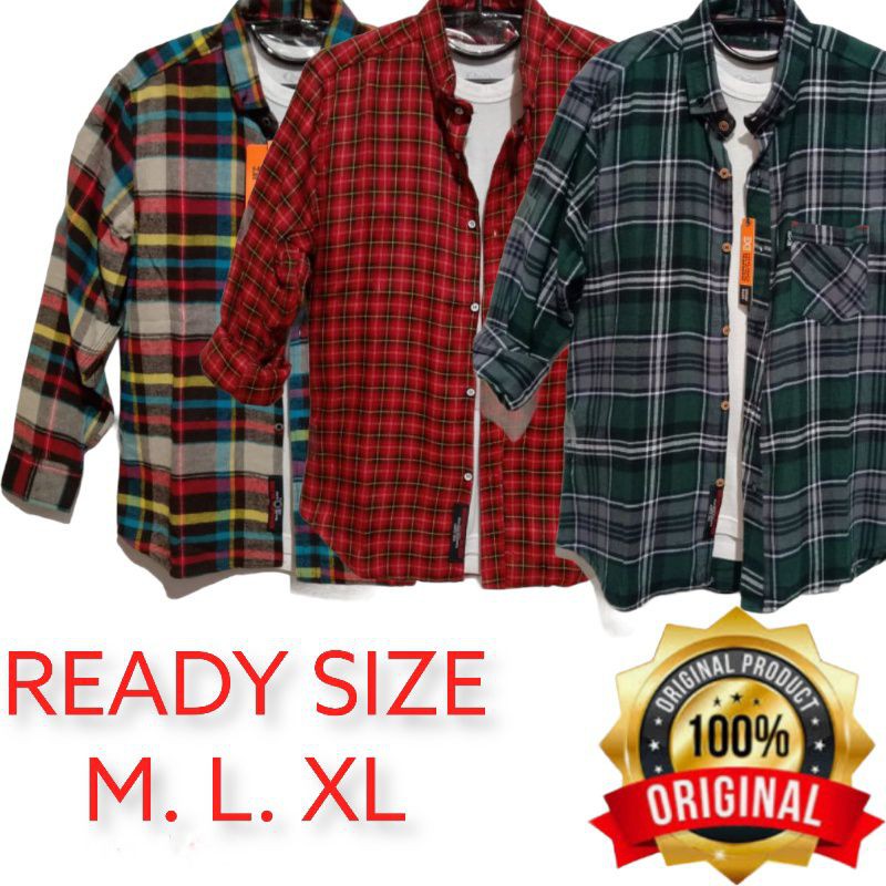 kemeja flanel premium lengan panjang-hugobless-hugo original-kemeja pria