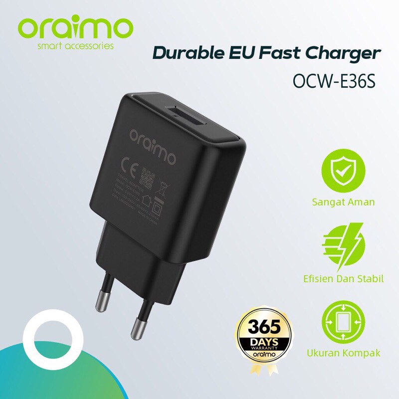 Oraimo OCW- E37S Tank 3 Wall Charger Micro USB Fast Charging - Garansi 1 Tahun