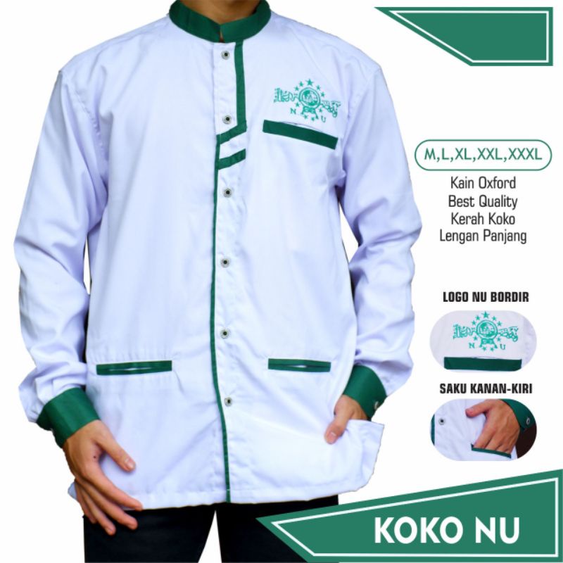 Koko NU Semi Jasko Kemeja Pria Baju NU Kemeja Pria Busana Muslim Koko Exclusive Original