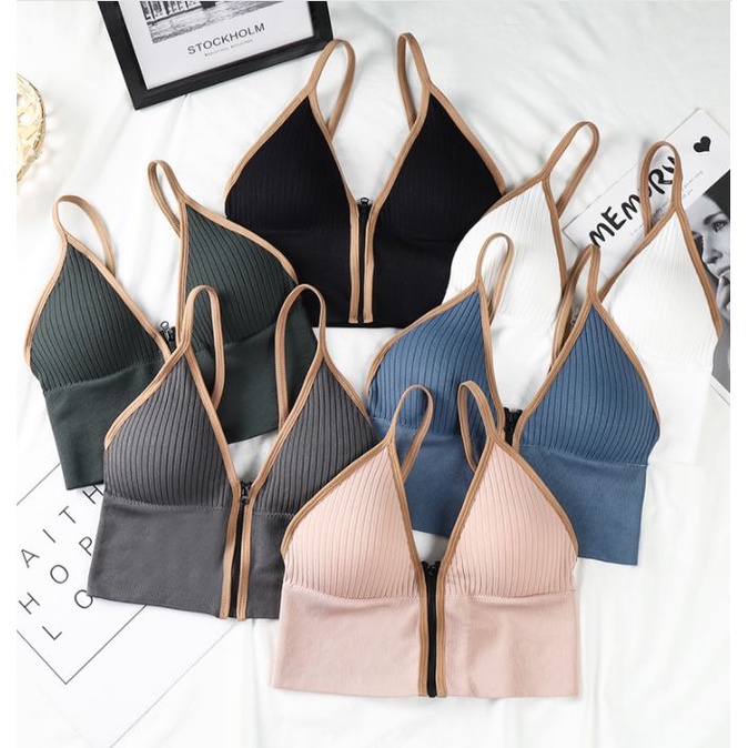 BV.ID BR423 SPORT BRA ZIPPER BH KOREA WANITA MODEL RESLETING TANK TOP BRA WITH ZIPPER STYLE COD