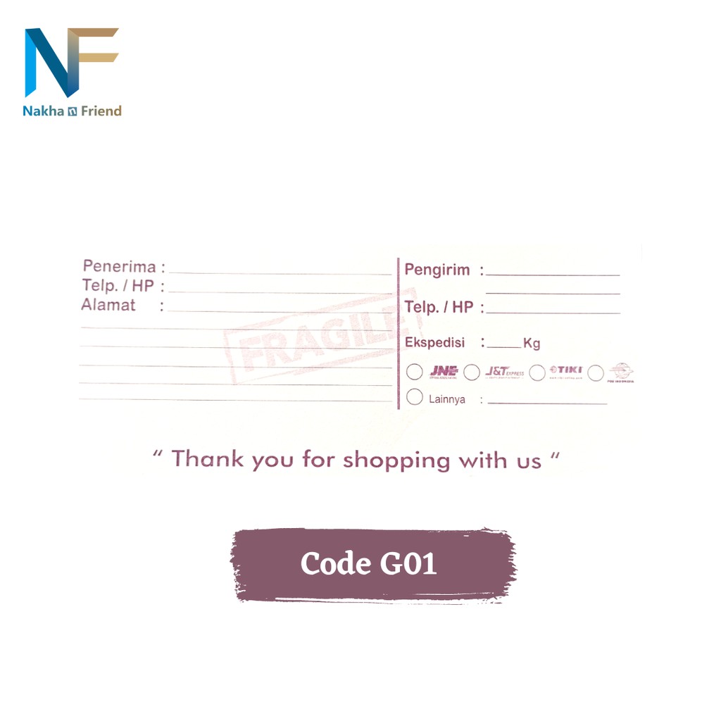 

Label Pengiriman Online Shop Kode G 100Lembar