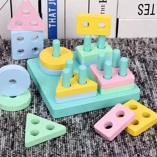 pastel wooden toys