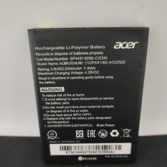 Batre bt acer A12 Z520 BAT-A12 Original