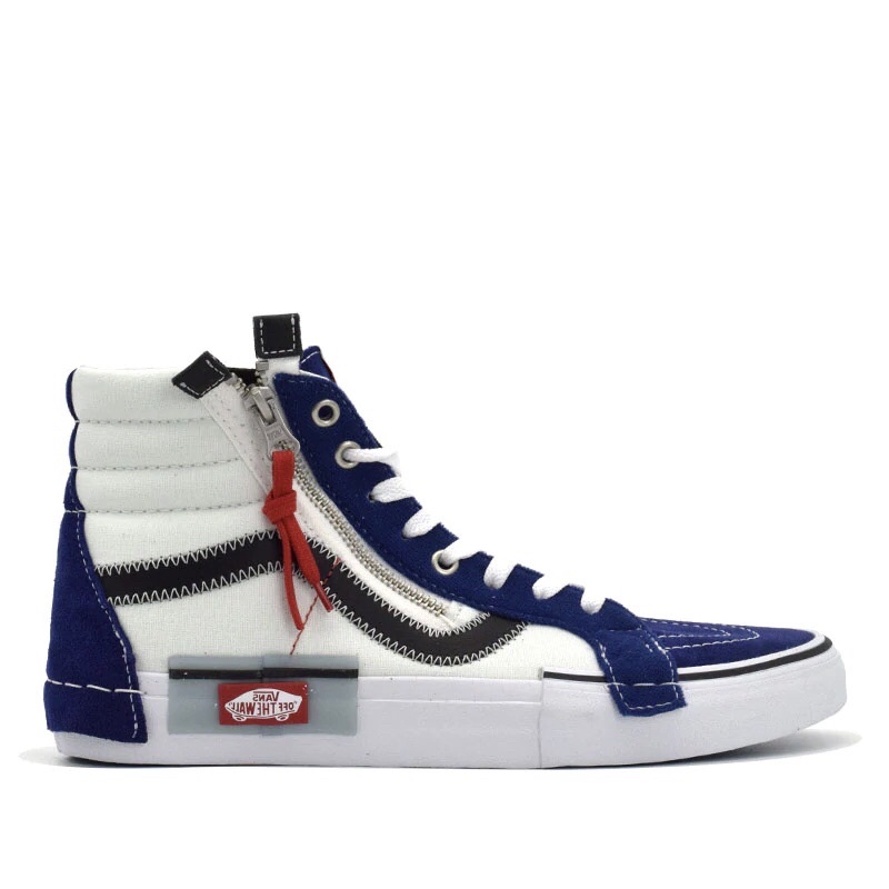Vans Sk8 Hi Cut And Paste White Blue Print - 100% Original / RESMI