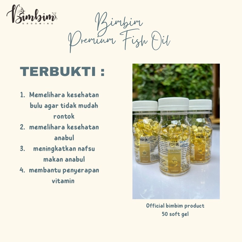 Bimbim Premium Fish Oil/minyak ikan kucing/minyak ikan anjing/minyak ikan kucing anjing