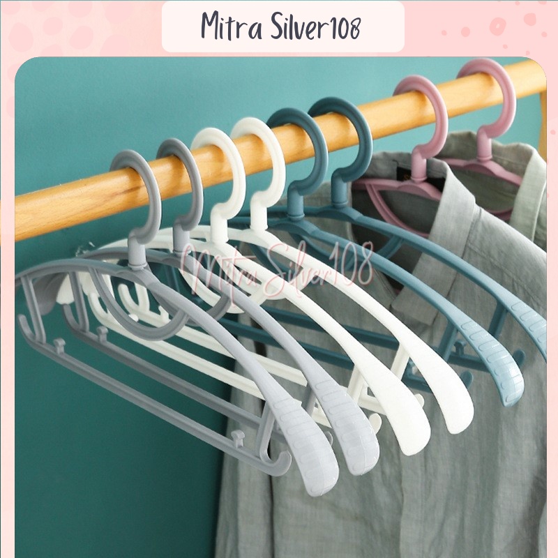 [MS108] PR 20 - ❤READY STOCK❤ Gantungan Baju Hanger Plastik / Plastic Hanger Pakaian Laundry Anti Slip Warna / Cloth Hanger