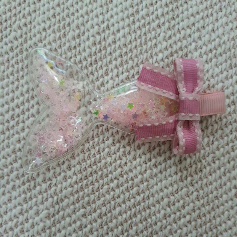 Jepit rambut anak ekor duyung berpita springkle bintang. mermaid hairclip. jepit poni.